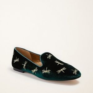 Blanche Dragonfly Velvet Loafers